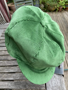 mint green corduroy baker boy cap 