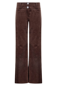 Women's corduroy trousers chocolate brown