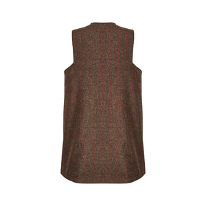 dark brown tweed women's waistcoat gilet
