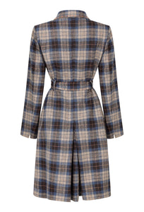 blue-check-tweed-coat-dress made in Britain