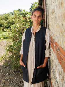 Clothing Tweed Gilet Womens Women's Working Blue Tweed Gilet