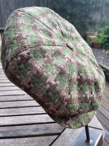 camouflage tweed weave baker boy cap