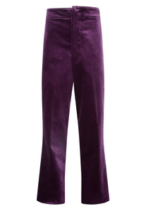 purple velvet men's tailored trousers