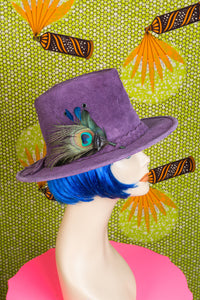 suede hat purple 