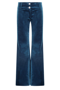 teal-velvet-womens-trousers made in Britain