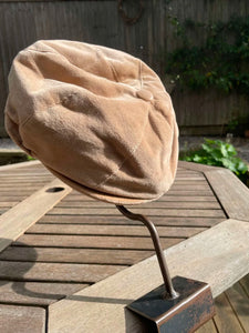 mushroom velvet baker boy cap on hat stand
