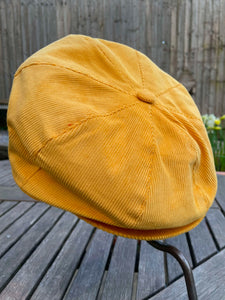  yellow corduroy baker boy cap